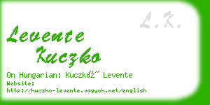 levente kuczko business card